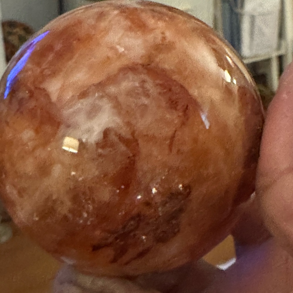 Fire Quartz XL Crystal Sphere- Goodness, Gracious, Great Ball of Fire Quartz! - Picture 7 of 10